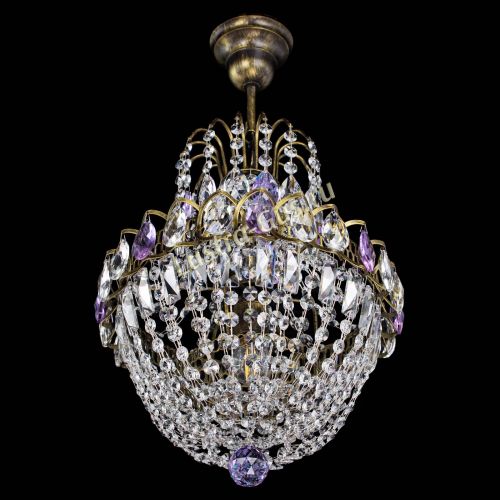 Люстра Астра №1 с подвесом под бронзу Фиолетоавя в Самаре Гусь Хрустальный