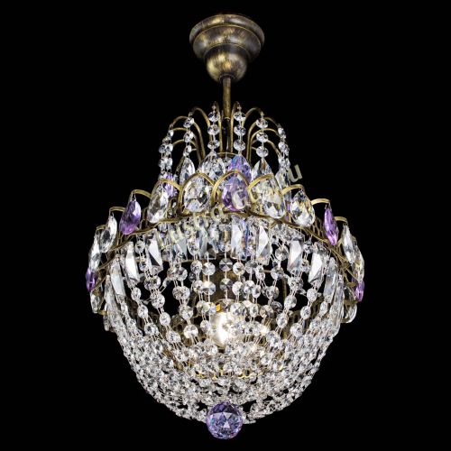 Люстра Астра №1 с подвесом под бронзу Фиолетоавя в Самаре Гусь Хрустальный