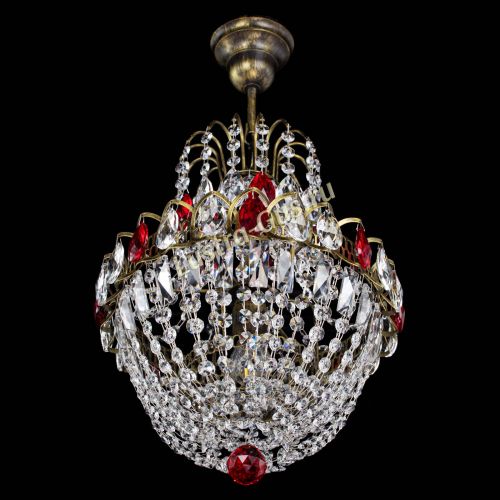 Люстра Астра №1 с подвесом под бронзу Красная в Самаре Гусь Хрустальный