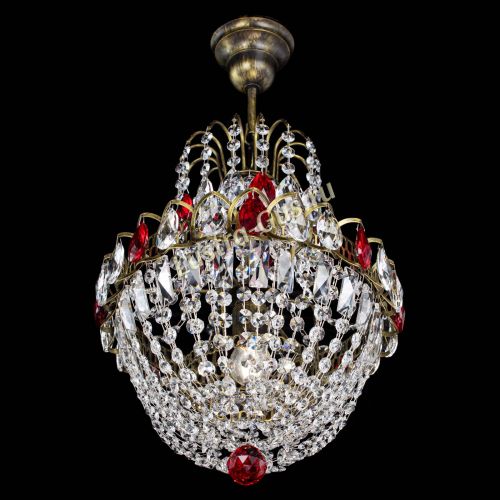 Люстра Астра №1 с подвесом под бронзу Красная в Самаре Гусь Хрустальный