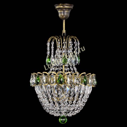 Люстра Астра №1 с подвесом под бронзу Зеленая в Самаре Гусь Хрустальный