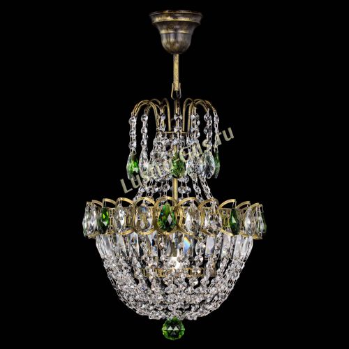 Люстра Астра №1 с подвесом под бронзу Зеленая в Самаре Гусь Хрустальный