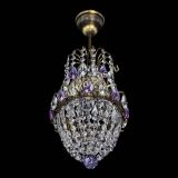 Люстра Астра №1 узкая фиолетовая под бронзу в Самаре