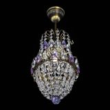 Люстра Астра №1 узкая фиолетовая под бронзу в Самаре