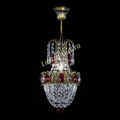 Люстра Астра №1 узкая красная под бронзу в Самаре Гусь Хрустальный