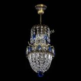 Люстра Астра №1 узкая синяя под бронзу в Самаре