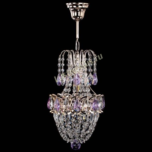 Люстра Астра №1 узкая фиолетовая в Самаре Гусь Хрустальный