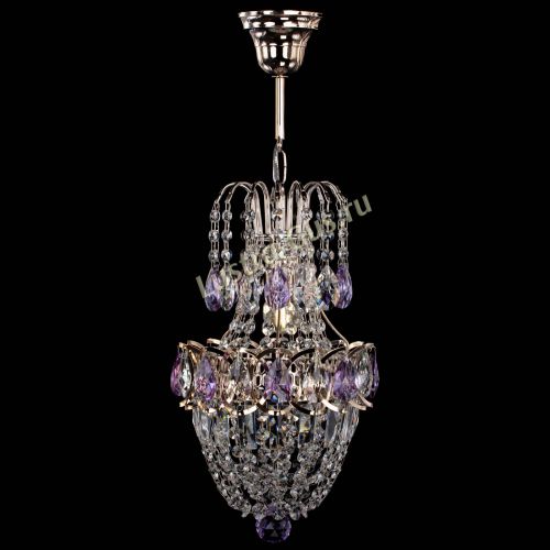 Люстра Астра №1 узкая фиолетовая в Самаре Гусь Хрустальный