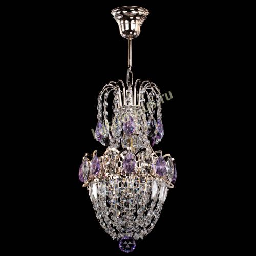 Люстра Астра №1 узкая фиолетовая в Самаре Гусь Хрустальный