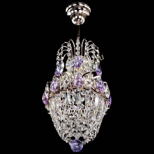 Люстра Астра №1 узкая фиолетовая в Самаре Гусь Хрустальный