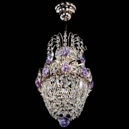 Люстра Астра №1 узкая фиолетовая в Самаре Гусь Хрустальный