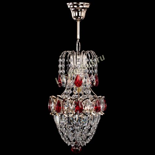 Люстра Астра №1 узкая красная в Самаре Гусь Хрустальный