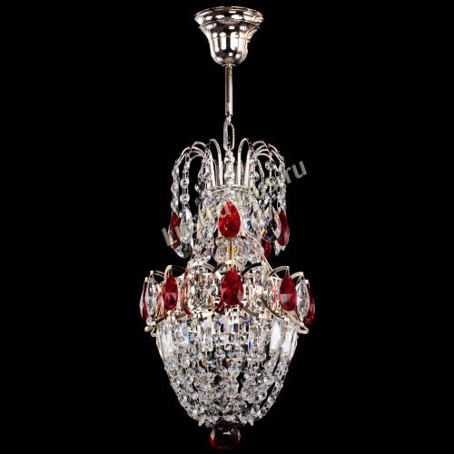 Люстра Астра №1 узкая красная в Самаре Гусь Хрустальный