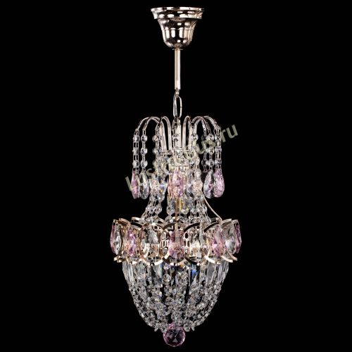 Люстра Астра №1 узкая розовая в Самаре Гусь Хрустальный