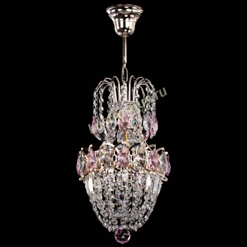 Люстра Астра №1 узкая розовая в Самаре Гусь Хрустальный