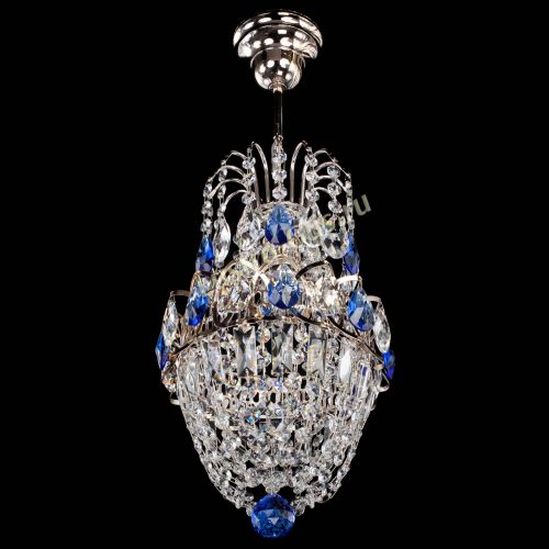 Люстра Астра №1 узкая синяя в Самаре Гусь Хрустальный