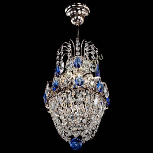 Люстра Астра №1 узкая синяя в Самаре Гусь Хрустальный