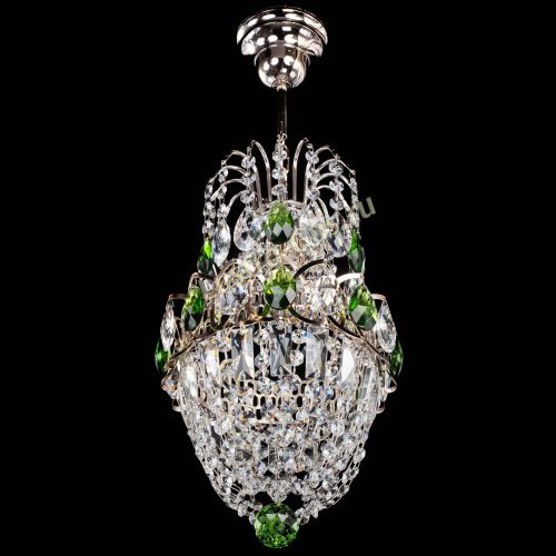 Люстра Астра №1 узкая зеленая в Самаре Гусь Хрустальный