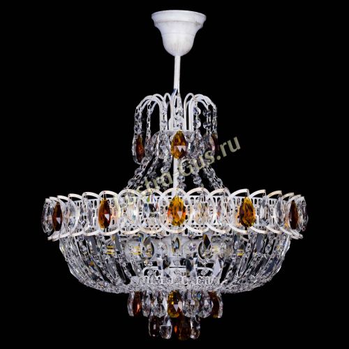 Люстра Астра Белая с подвесом чайная в Самаре Гусь Хрустальный