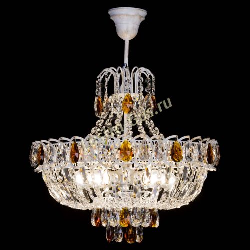 Люстра Астра Белая с подвесом чайная в Самаре Гусь Хрустальный