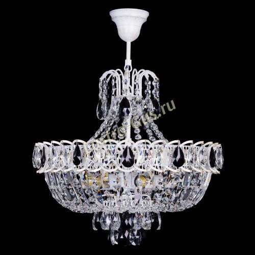 Люстра Астра Белая с подвесом черная в Самаре Гусь Хрустальный