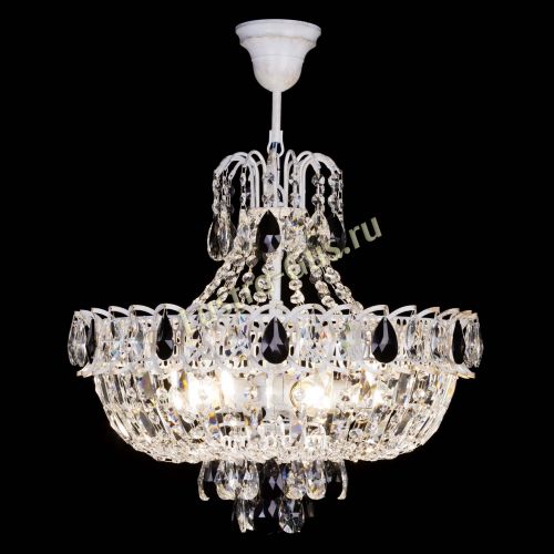 Люстра Астра Белая с подвесом черная в Самаре Гусь Хрустальный