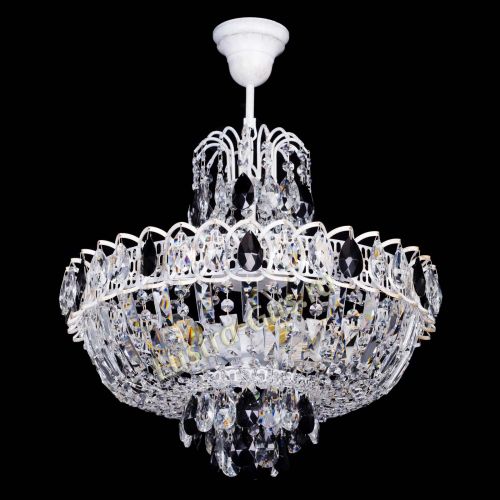 Люстра Астра Белая с подвесом черная в Самаре Гусь Хрустальный