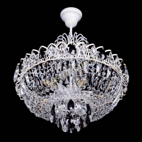 Люстра Астра Белая с подвесом черная в Самаре Гусь Хрустальный