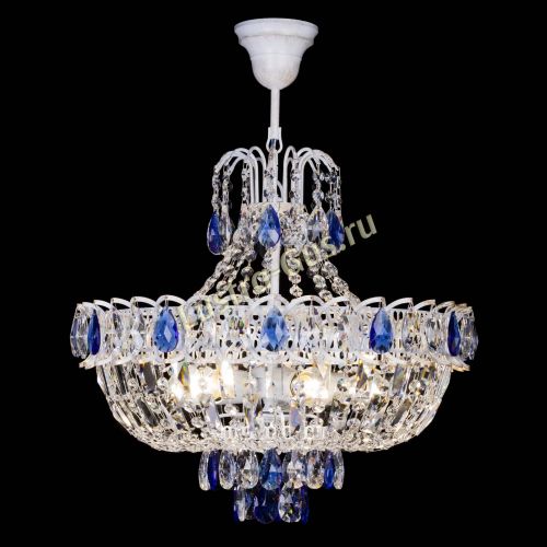 Люстра Астра Белая с подвесом синяя в Самаре Гусь Хрустальный