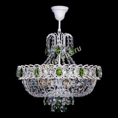 Люстра Астра Белая с подвесом зеленая в Самаре Гусь Хрустальный