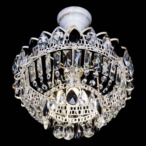 Люстра Астра Бутон №1 Черная - белая с подвесом в Самаре Гусь Хрустальный