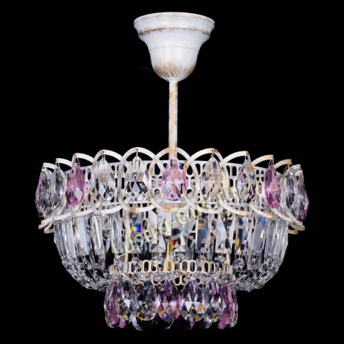 Люстра Астра Бутон №1 Розовая - белая с подвесом  в Самаре Гусь Хрустальный