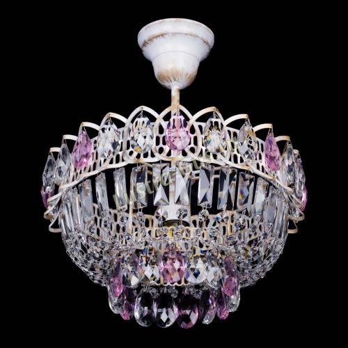 Люстра Астра Бутон №1 Розовая - белая с подвесом  в Самаре Гусь Хрустальный