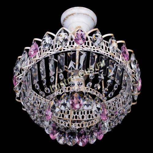 Люстра Астра Бутон №1 Розовая - белая с подвесом  в Самаре Гусь Хрустальный