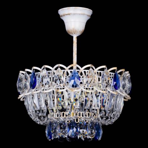 Люстра Астра Бутон №1 Синяя - белая с подвесом в Самаре Гусь Хрустальный