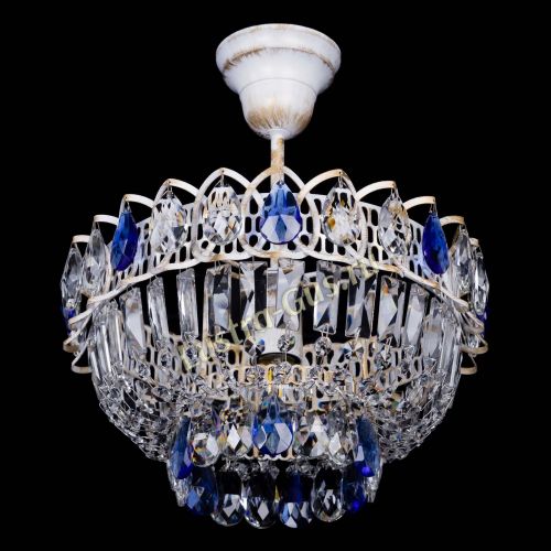 Люстра Астра Бутон №1 Синяя - белая с подвесом в Самаре Гусь Хрустальный