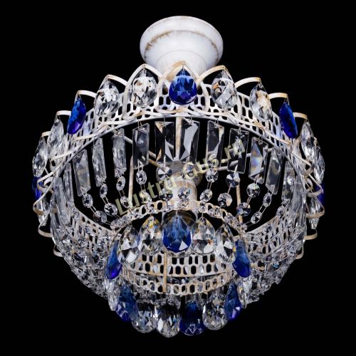 Люстра Астра Бутон №1 Синяя - белая с подвесом в Самаре Гусь Хрустальный