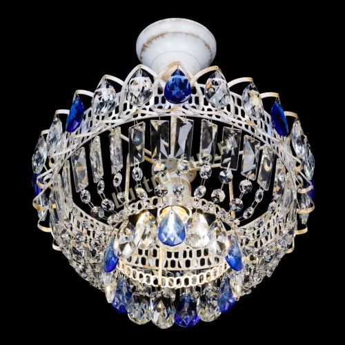 Люстра Астра Бутон №1 Синяя - белая с подвесом в Самаре Гусь Хрустальный