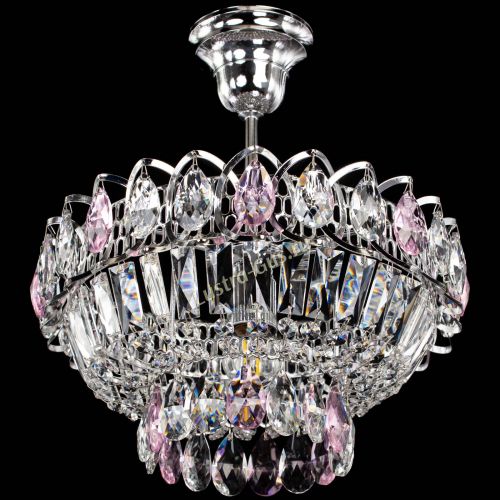 Люстра Астра Бутон №1 с подвесом Розовая в Самаре Гусь Хрустальный