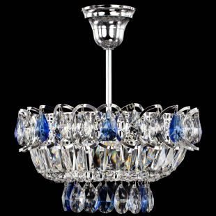 Люстра хрустальная Астра Бутон №1 с подвесом Синяя