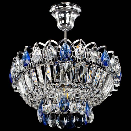 Люстра Астра Бутон №1 с подвесом Синяя в Самаре Гусь Хрустальный