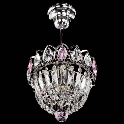Люстра Астра Купол №1 с подвесом Розовая в Самаре Гусь Хрустальный