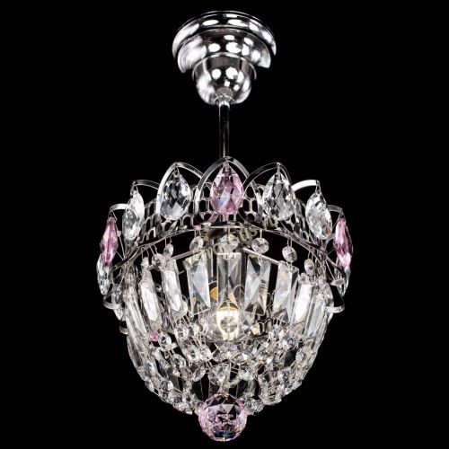 Люстра Астра Купол №1 с подвесом Розовая в Самаре Гусь Хрустальный