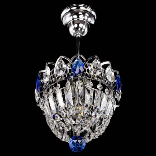 Люстра Астра Купол №1 с подвесом Синяя в Самаре Гусь Хрустальный