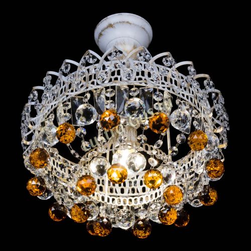 Люстра Астра шар №1 Чайная белая в Самаре Гусь Хрустальный