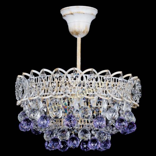 Люстра Астра шар №1 Фиолетовая белая в Самаре Гусь Хрустальный