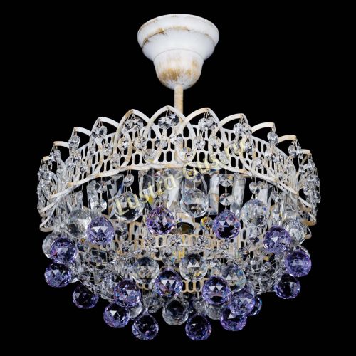 Люстра Астра шар №1 Фиолетовая белая в Самаре Гусь Хрустальный
