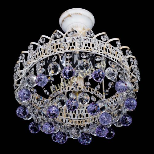 Люстра Астра шар №1 Фиолетовая белая в Самаре Гусь Хрустальный