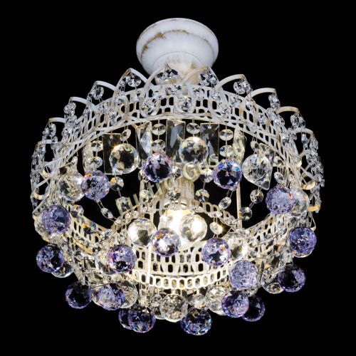 Люстра Астра шар №1 Фиолетовая белая в Самаре Гусь Хрустальный