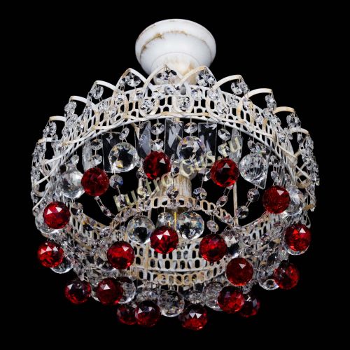 Люстра Астра шар №1 Красная белая в Самаре Гусь Хрустальный